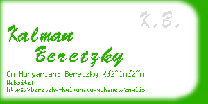 kalman beretzky business card